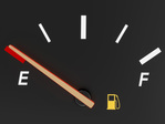 fuel gauge shows empty